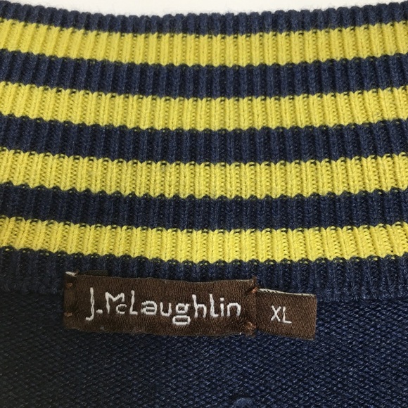 J. McLaughlin Men’s Quarter Zip Pullover Sweater Blue Size XL Preppy - Picture 6 of 12